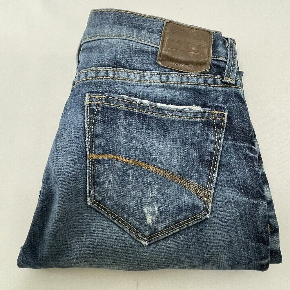 Driftwood Straight Skinny Jeans Women Size 27 Distressed Washed Retro Moto Biker - Picture 1 of 12